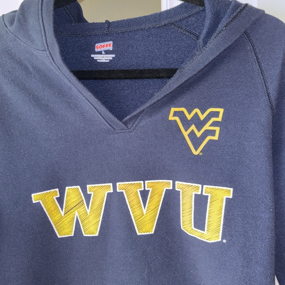 EUC Soffe Navy West Virginia University Hooded Women's Sweatshirt